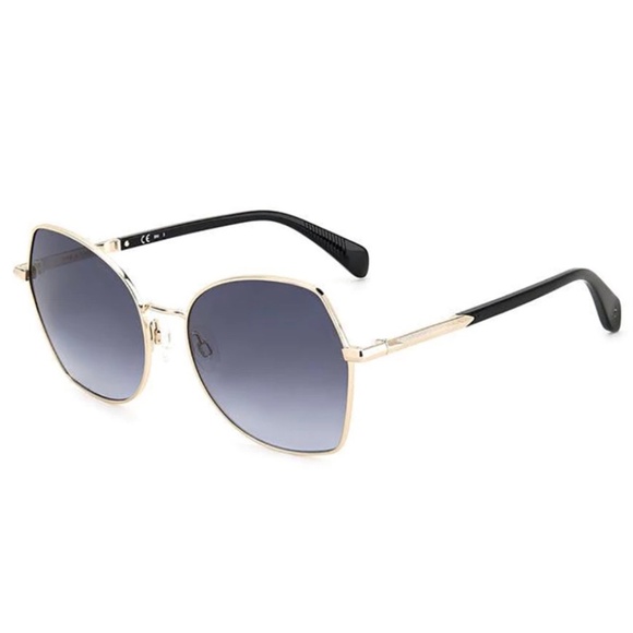 Rag & Bone 57mm Gradient Sunglasses Blue/Gold - Picture 1 of 16